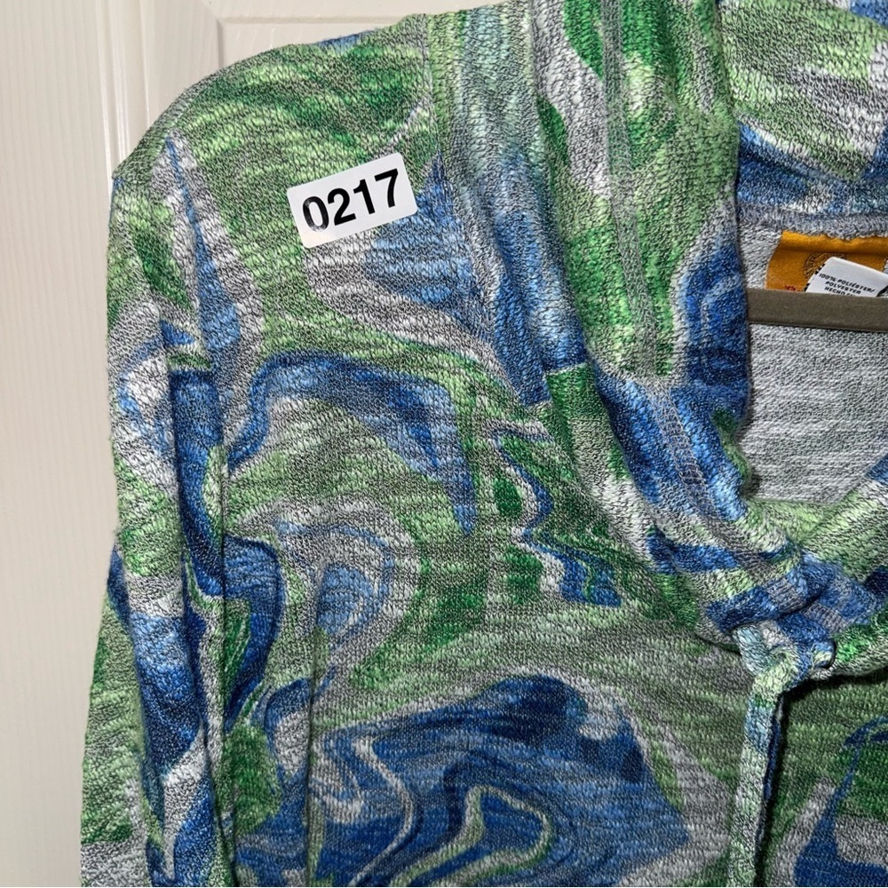 Ruby Rd. Green and Blue Patterned Hoodie - Picture 6 of 6